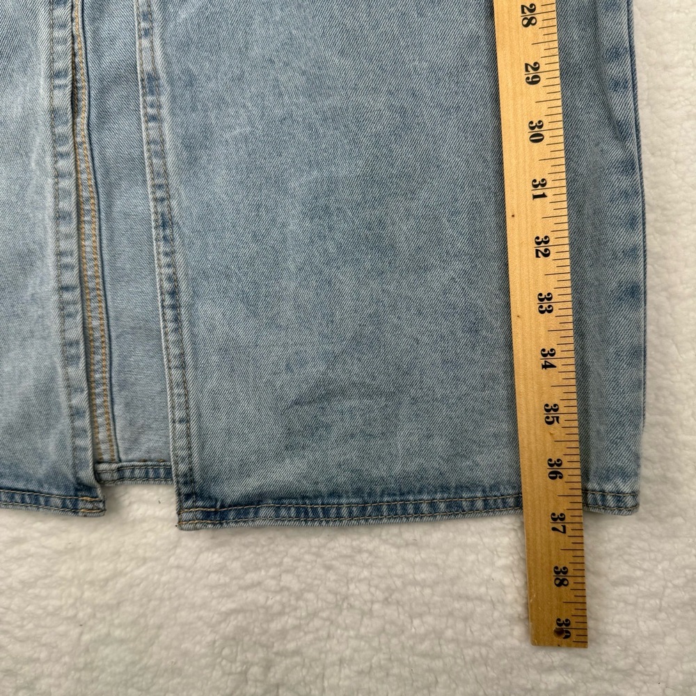 BlankNYC Denim Maxi Skirt Front Slit Light Wash Sz 27 Vintage Y2K Stretchy NWT - Picture 5 of 13